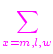 \bgroup\color{magenta}$\displaystyle \sum_{{x=m,l,w}}^{}$\egroup