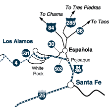Map to Los Alamos