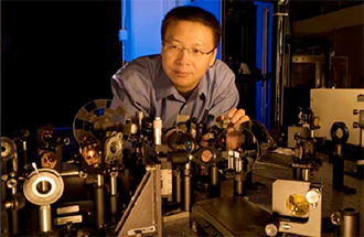 Photo. Hou-Tong Chen works in a materials laboratory.