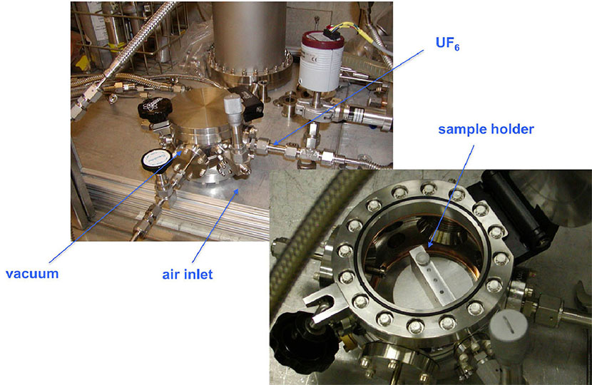 The reaction chamber for the UF6