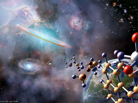 Artist’s concept of molecules in space
