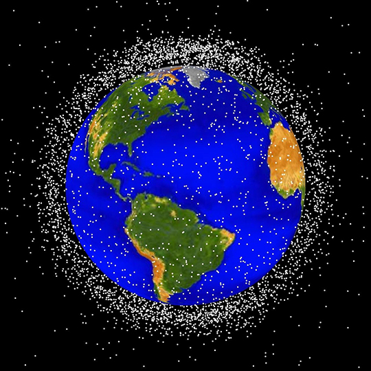 earth with satellites