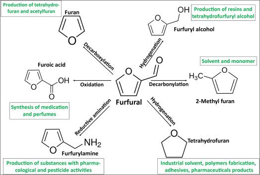 Derivatives of furfural and their applications. Photo credit: ScienceDirect