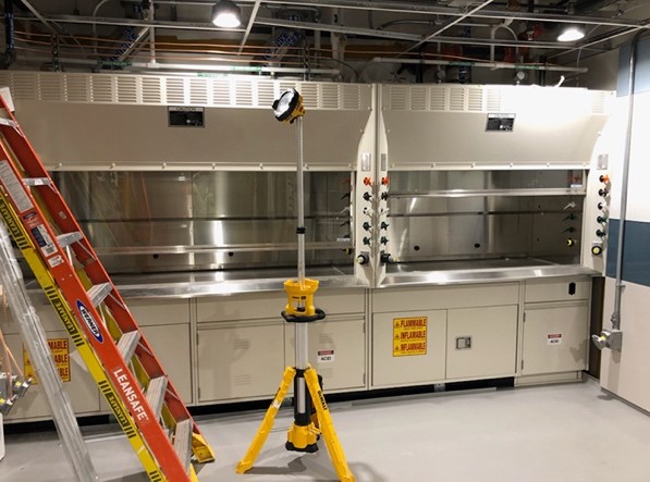 A fume hood in the newly renovated Crystal Lab facility at TA-16.