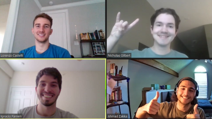 Members of the Spring 2021 team from the University of Texas–Austin meet virtually with Laboratory expert Carolynn Scherer, Systems Design and Analysis (NEN-5), to discuss progress on the students’ design project.